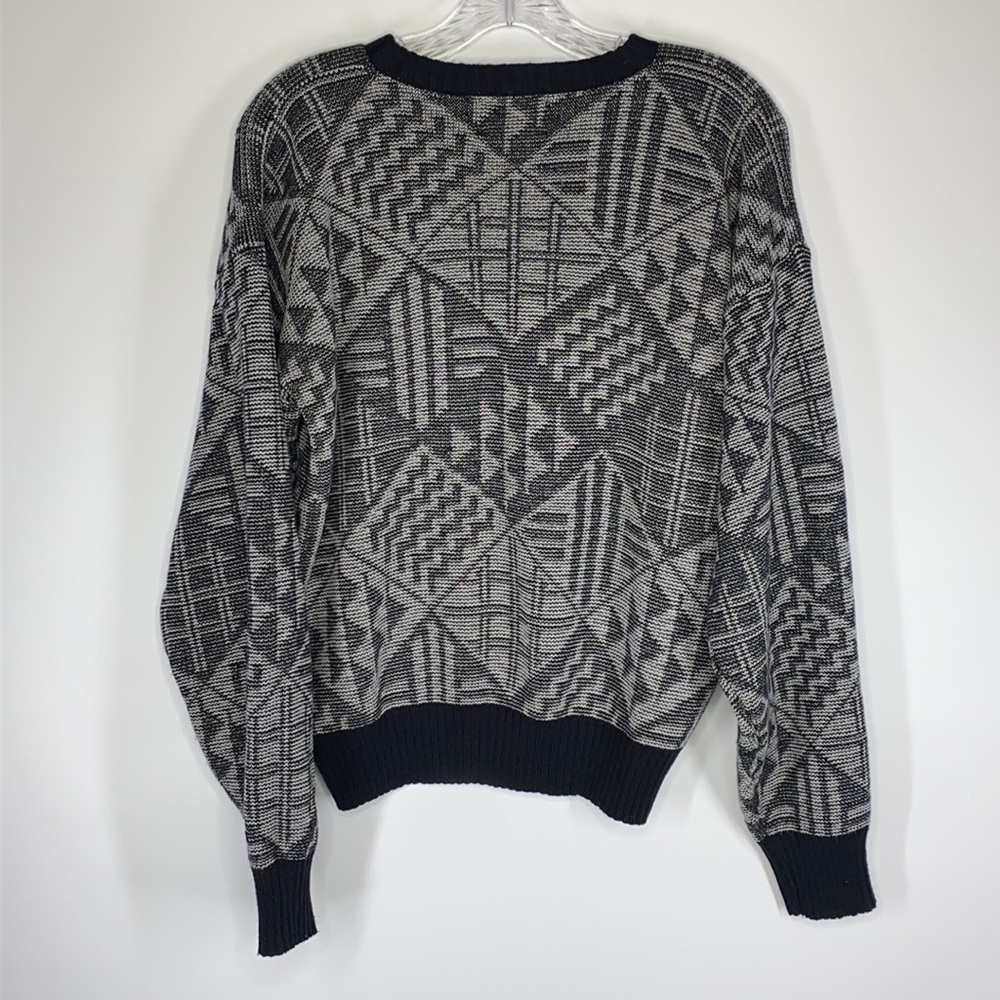 Vintage Barnaby Black & Gray Crewneck Sweater Siz… - image 2